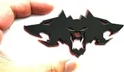 Wolf Pack Emblems 3D Logo Car Badge Side Rear Styling Decal Sticker Compatible with Tesla Cybertruck Cyberbeast Motorcycles (Black Redline)