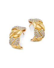 Bloomingdale's Fine Collection Diamond Pave Hoop Earrings in 14K Yellow Gold, 1.40 tcw