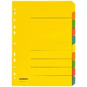 J.Burrows A4 10 Tab Dividers Bright Colours
