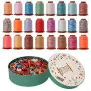 24 Colors Variegated Sewing Thread,500Y Each Spool Polyester Threads,Rainbow ...