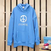 在飛比找Yahoo!奇摩拍賣優惠-W NIKE NSW FLC HOODIE 帽T 水藍 寬鬆