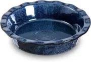 vicrays Ceramic Pie Pan for Baking - 9 inch Pie Plate, Round, Fluted and Deep