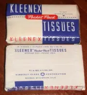 Vintage 1950's 1960's 5 cent KLEENEX TISSUES Pocket Size Packs Old Store Stock !