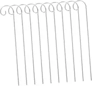 10pcs Garden Decoration Hook Hook Flower Basket Garden Stake Flower Basket Hanger Heavy Duty Plant Hanger Bird Feeder Stake Lantern Plant Stand Bird Feeder Stand Silver Iron