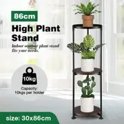 3 Tier Plant Pot Stand Metal Flower Holder Corner Shelf Unit Indoor Outdoor Display Shelves Garden Plywood Storage Rack