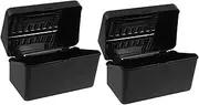 GANAZONO 1Set Elegant Plastic Index Card Organizer Black Cases with White Labels for Notecards Flashcards and Recipe Cards Stylish and Portable Storage for Home and Office