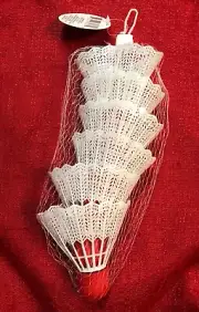 Plastic Shuttlecocks 4-pack Of White Badminton Birdies