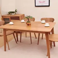 在飛比找ETMall東森購物網優惠-白橡木實木餐桌椅組合現代簡約小戶型北歐原木日式餐桌飯桌4人6