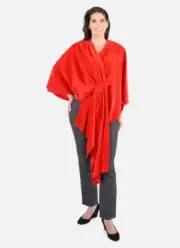 Tamsy Red Ruby Solid Wrapped Scarf - One Size Fits Most