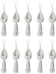 Binxind 10X Boho Macrame Air Plant Hanger Tillandsia Hanging Basket Rope Holder Flower Home Decor (13CM)