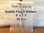 50X 4" x 7.5" BUBBLE OUT BAGS POUCHES SELF SEAL MAILERS BAGS WRAP CLEAR