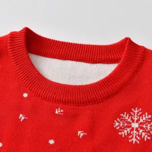 【橘魔法】雪花鹿角熊針織毛衣 (針織衫 長袖毛衣 線衫 聖誕節 大紅 耶誕節 男童 童裝 兒童 女童)