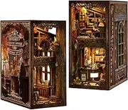 KingStora DIY Book Nook Kit - Tranquil Jungle Café - Serenity Coffee House - 3D Puzzle, Assembly Bookend for Adult