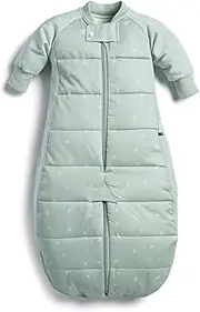 ergoPouch Sleep Suit Bag 3.5 TOG – 3–12 Months – Sage Print – 400 Thread Count Organic Cotton – Converts to Sleep Suit with Legs – Sleeping Bag & Suit in One – for Infants, Toddlers & Kids