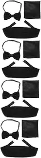 [LIFKOME] Dress Girdle Tuxedo for Men While Belt Suits for Men Waist Belt Handkerchief Mens Belts Men's Belt Men Accessories Belt for Men Cummerbund Men Bow Tie for Men Silk Black