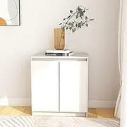 Side Cabinet White 60x36x65 cm Solid Wood Pine Storage Furniture Home Decor