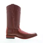 Los Altos Square Toe Teju Lizard Mens Brown Wide Cowboy Western Boots