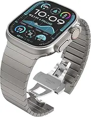 Stainless Steel Band Compatible with Apple Watch Ultra 49mm Band Series 8 45mm 44mm 42mm 40mm 41mm 38mm, Solid Metal Strap Adjustable Bands with Folding Clasp for iWatch Ultra 7 SE 6 5 4 3 2 1 Men Women…