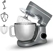 [AGARO] Elegant Stand Mixer, 1400W with 5.5L SS Bowl, 10 Speed Settings, Pulse Function, 100% Copper Motor, Includes Mustache, Whisk, Dough Hook, Dark Gray