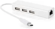 USB 2.0 pe-C 3 Port HUB Fast Ethernet Adapter RJ45 100Mbps Network Card Expansion Converter for