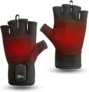 [uncn] Heated Gloves Fingerless for Men Women Work Touchscreen Gloves， Digital Display Screen 3 Heating Levels 4 Time Settings, Electric Heated Gloves for Winter Cold Weather Rechargeable