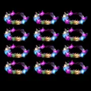 12 Pack of LED Feather Headbands / Party Favor - light-up, multi-color, one size