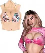 [TEAYUYIM] Silicone Breastplate Drag Queen C-G Cup Fake Breast Forms for Crossdressers Crossdressers Silicone Breastplate