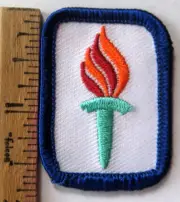 Retired Girl Scout Senior LEADERSHIP BADGE Interest Project Patch Red Torch IP