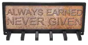 Always Earned Never Given Sports Race Medal Display Rack Holder Hanger Organizer