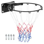 18" Basketball Rim Replacement Spring Backboard Mounted Standard Basketball Hoop