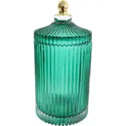 LVD Glass Trinket Box Storage Home Tabletop Decor Round Tall 22cm Theo Sky
