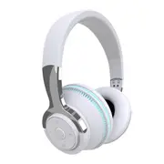 Wireless Bluetooth Headphones Over Ear Foldable Stereo Noise Cancelling Earphone for Travel Home Office -White