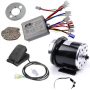 24V 500W Brush Electric EBike Motor Kit Controller Sprocket Go Kart Quad Scooter
