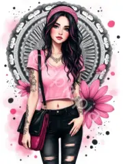 Decorative Paper, Mixed Media, Junk Journaling, tatted girls