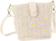 [TOGEVAL] Women's Messenger Bag Macrame Bags for Women Handwoven Small Holiday Handbags for Women Handbags for Women Uk Trendy Crossbody Bags for Women Fanny Girl Fashion Bag White Pu