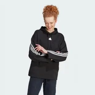 【adidas 愛迪達】上衣 女款 長袖上衣 帽T 運動 W FI 3S HOODIE 黑 II8096(S2268)