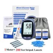 Szkia Blood Glucose Meter Kit Blood Glucose Monitor 200 Strips&200 Lancets
