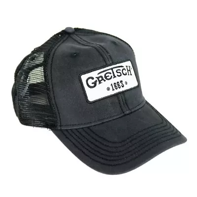 NEW Genuine Gretsch Black Trucker Hat, 1883 Logo, OSFM, #922-3101-000