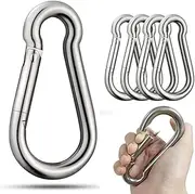 5Pcs Stainless Steel Spring Snap Hook Carabiner Clips for Heavy Hanging Climbing