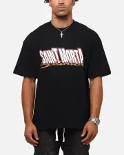 [SAINT MORTA] Saint Morta Studios Drop Shoulder T-shirt Black - Size L L Black