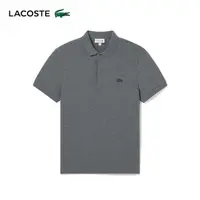在飛比找momo購物網優惠-【LACOSTE】男裝-經典巴黎商務短袖Polo衫(灰色)