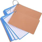 Gadpiparty Colored Blank Index Cards with Rings Books of Lined Cards for DIY Graffiti Note Taking and Organizing Lightweight Study Flashcards for Home Office and School Use