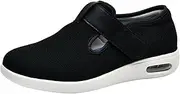 XUEBMA Special Shoes for Diabetic Foot Patients,Ultra-Light and Breathable Mesh Hook Adjustment Antis-Ulcer Insole Arch Support(Black,10)
