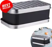 Stainless Steel Cheese Grater with Container, Zester, Vegetable Slicer