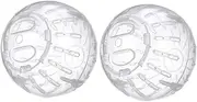 COMPUKAS 2Pcs Hamster Exercise Ball with Stand Transparent Running for Small Pets for Guinea Pig Mice Gerbil and Chinchilla Playtime Activities