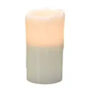 White Dripped Timer Pillar Candle, 6 inch, Home Decorations, Battery Candle