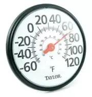 13-1/4-Inch Diameter White Outdoor Dial Thermometer