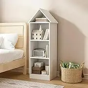 Bookcase, Home Office Storage Book Shelf, Bedroom Organizer Rack, 4 Tier Living Room Bookshelf A122 (White)