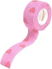 OIIBWQ Non- Elastic Self- Cohesive Bandage Tape Roll, Pink 1 inch
