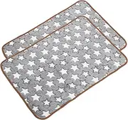Happyyami 2pcs Dog and Cat Warm Pad Fluffy Blanket Blankets Soft Pet Sleep Mat Fluffy Cat Sleeping Mat Paw Print Puppy Blanket Plush Puppy Mat Paw Print Cat Blanket Coral Fleece